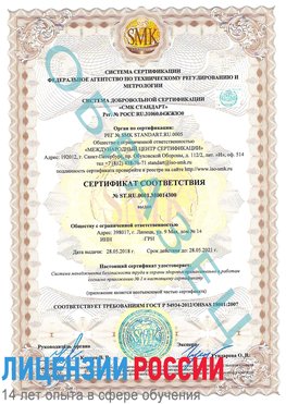 Образец сертификата соответствия Котово Сертификат OHSAS 18001